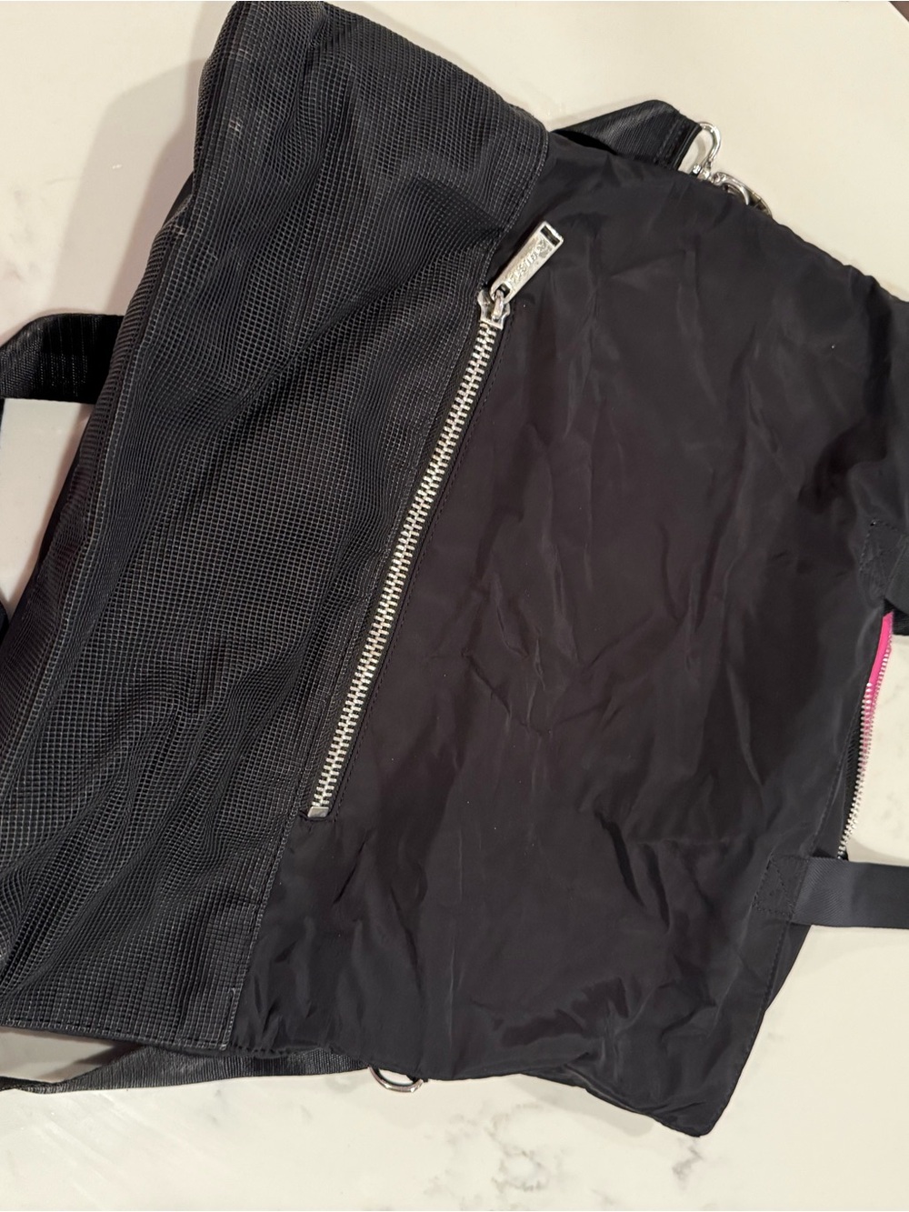 Athleta Black Nylon Tote with Silver Hardware